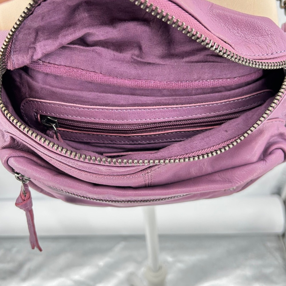 Free People Purple Goat Leather Studded Chain Belt Bag Fanny Pack Womens - Picture 3 of 11